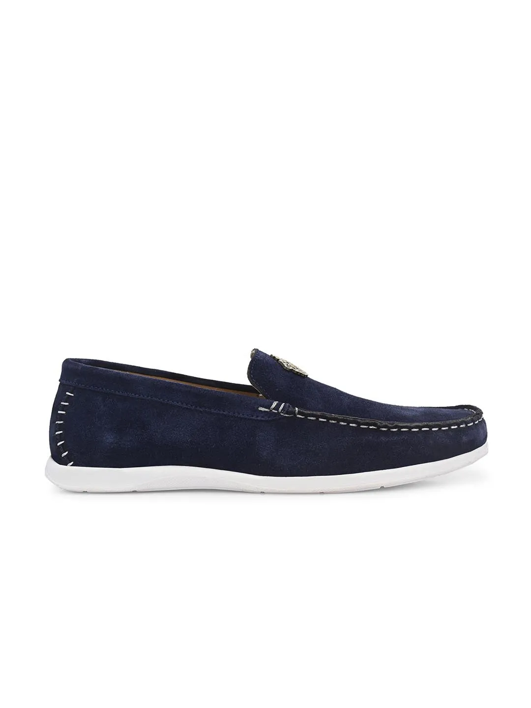 Genuine Navy Suede Leather Impact Technolog Slip On For Men