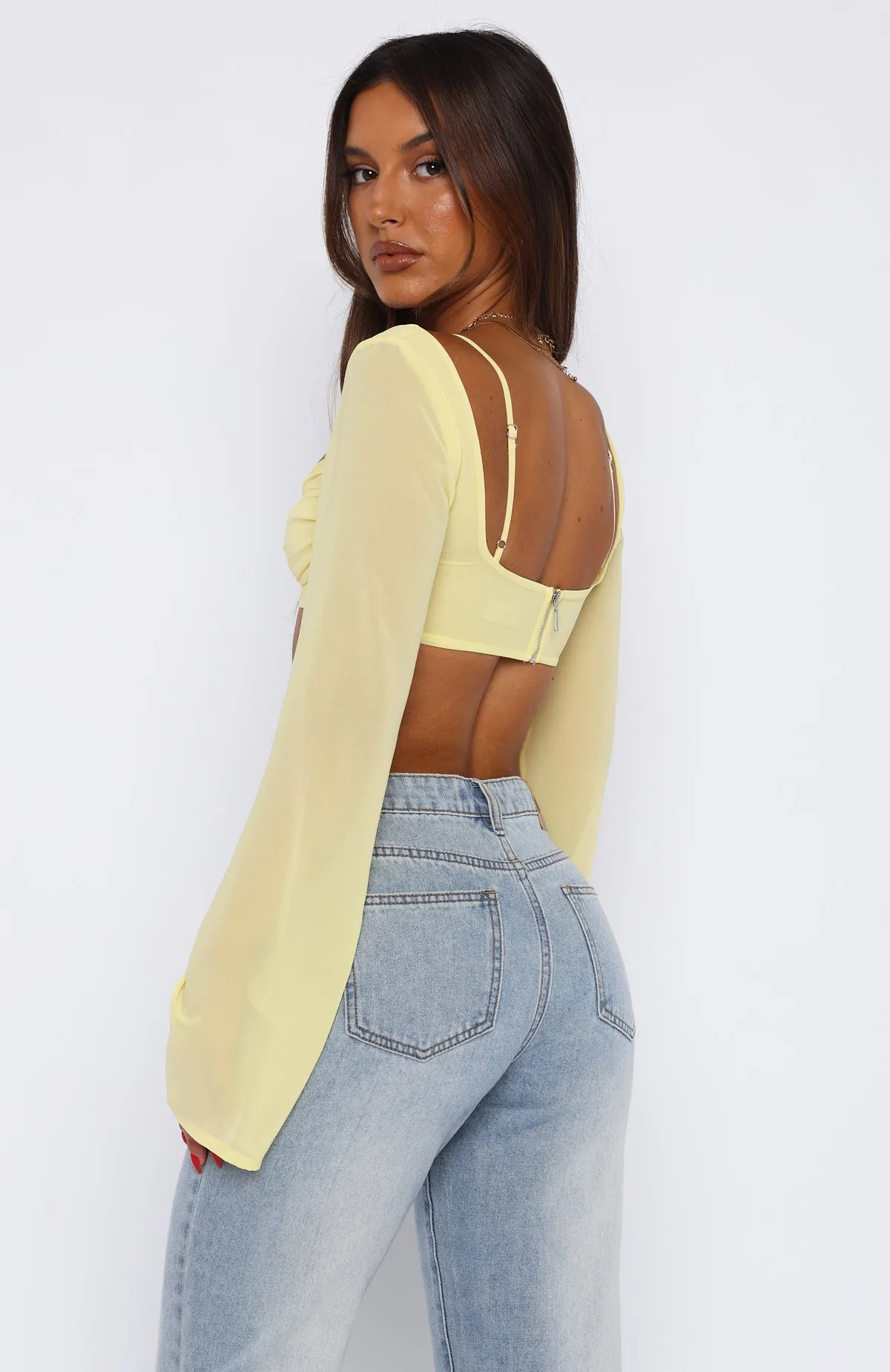 Give Or Take Long Sleeve Top Lemon