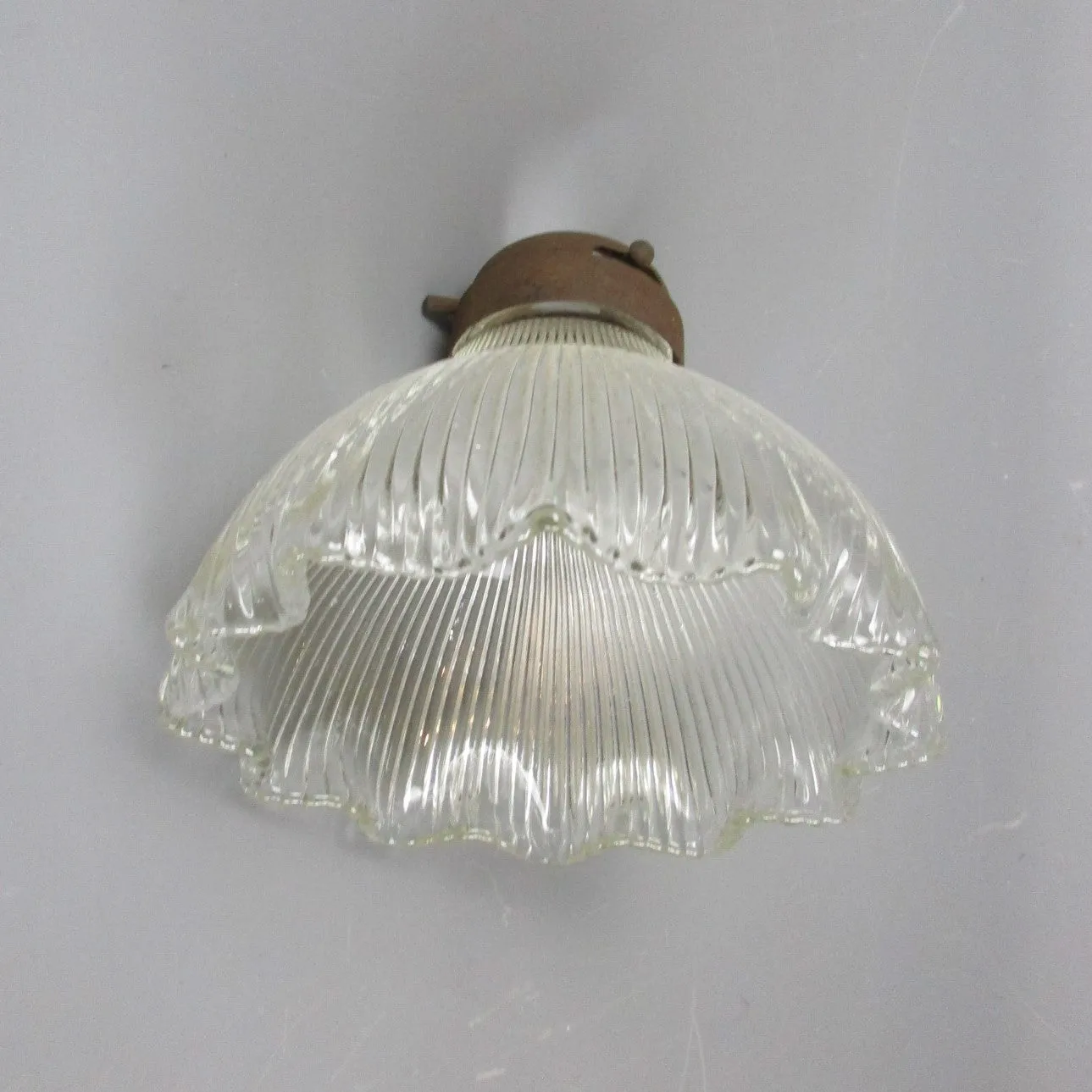 Glass Holophane Lamp Shade Antique c1920