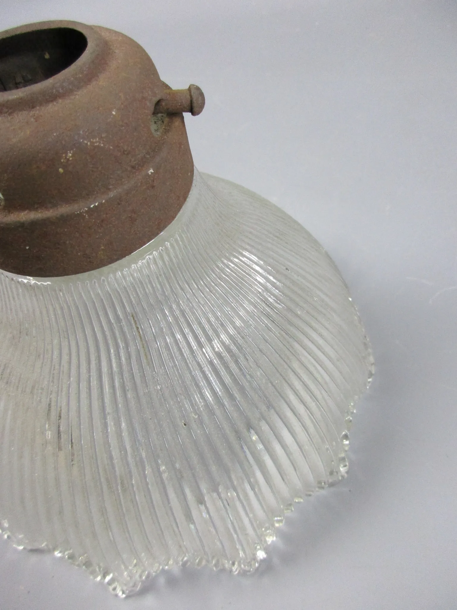 Glass Holophane Lamp Shade Antique c1920