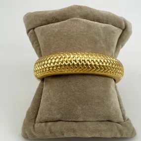 Gold Woven Hinged Bangle Bracelet