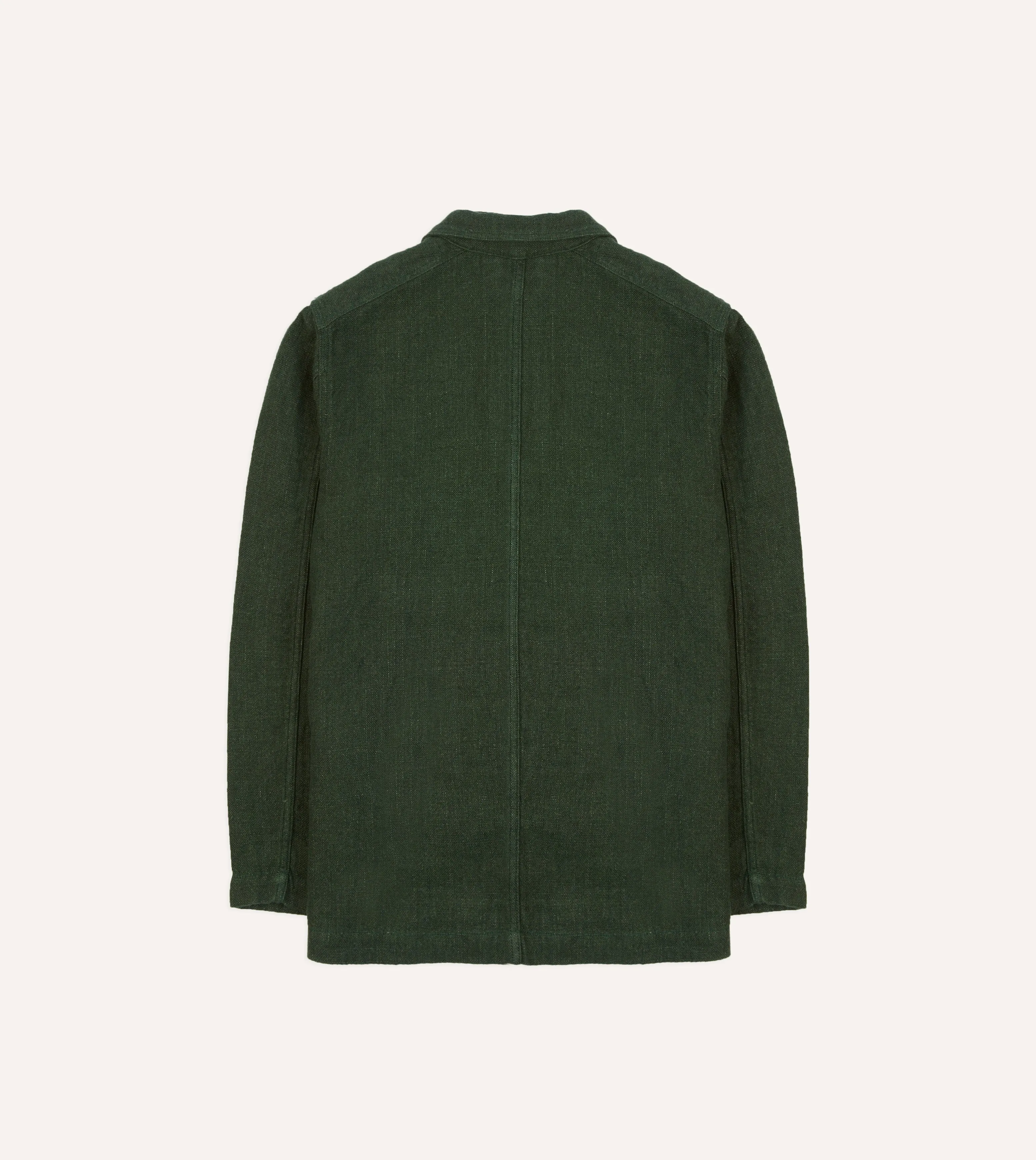 Green Linen Five-Pocket Chore Jacket