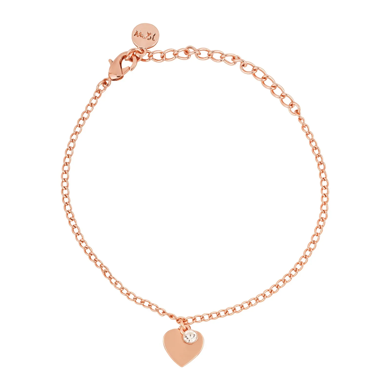 Heart of Rose Gold Bracelet Charm