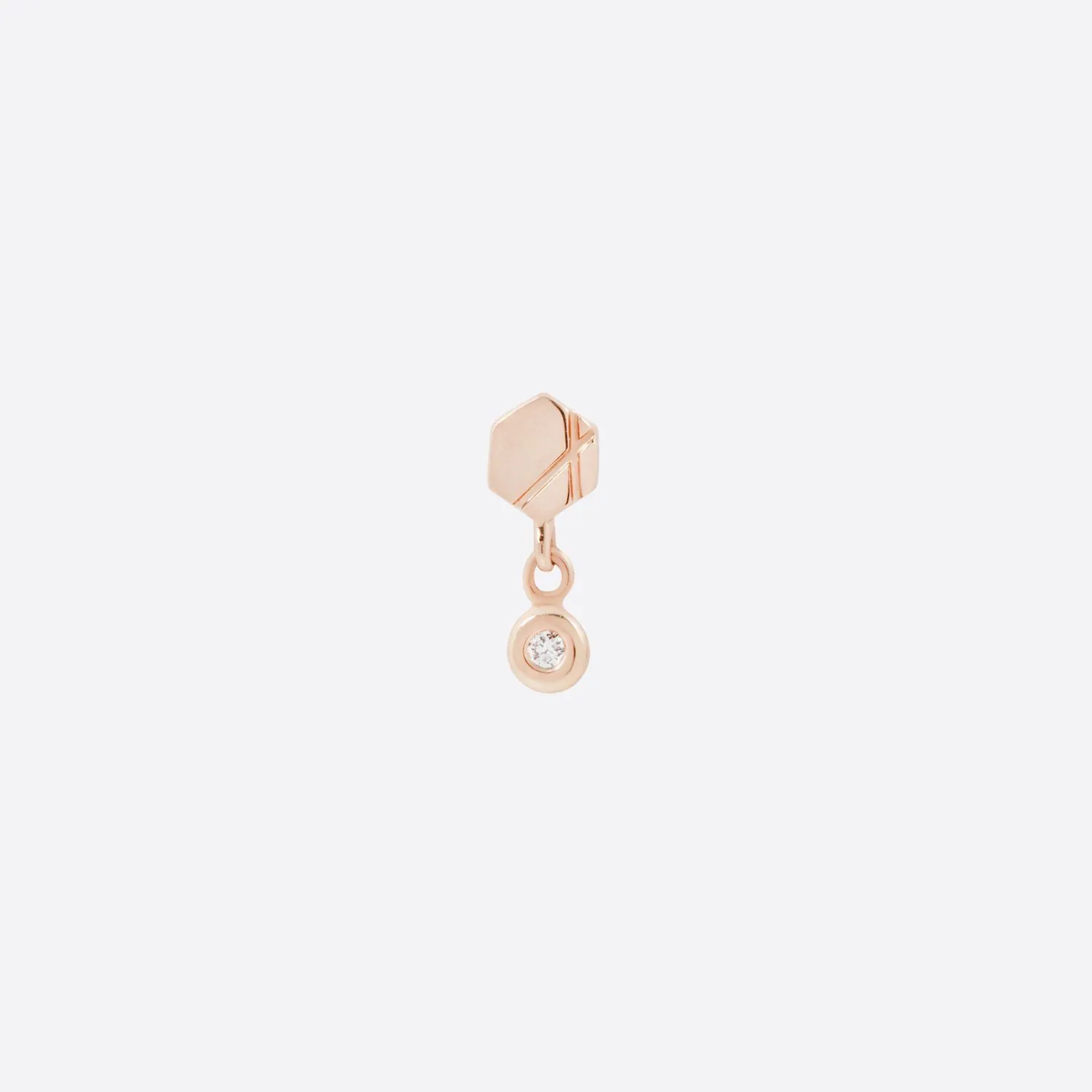 Hex Diamond Drop - 14K ROSE