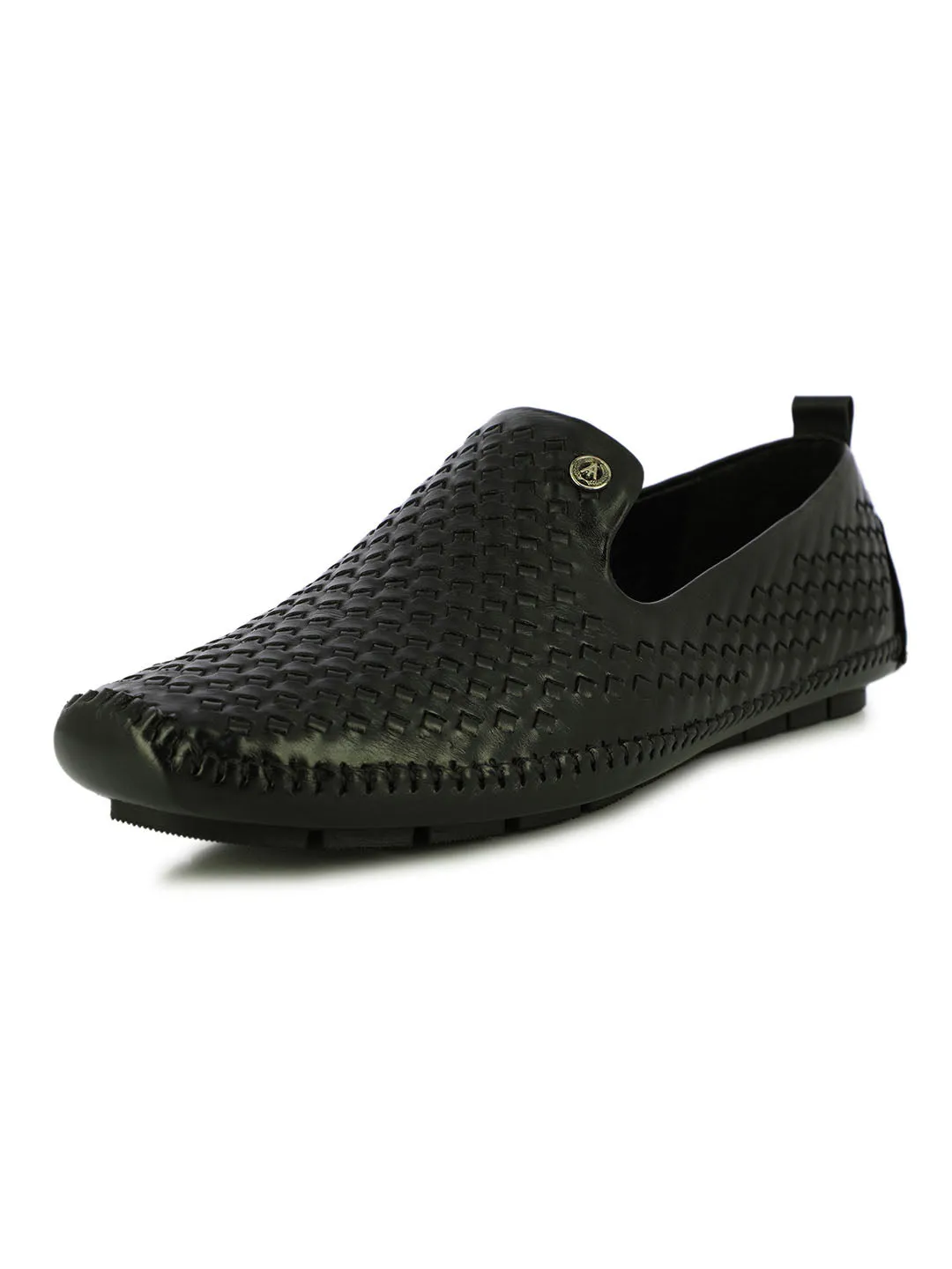 Indian Festive Slip On Shoes In Black For Men