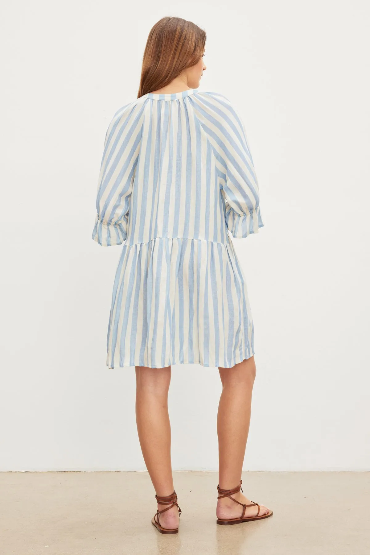 JESSICA STRIPED LINEN DRESS