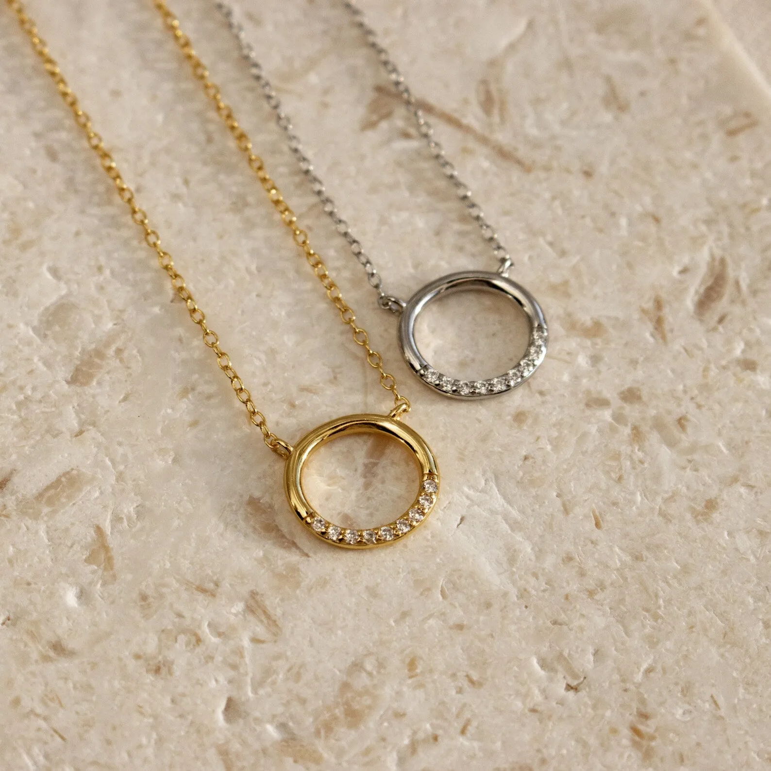 Kayla Pave Circle Necklace