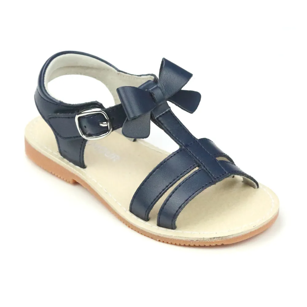 L'Amour Girls T-Strap Bow Sandals