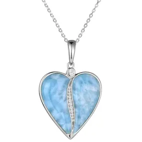 Larimar Hanalei Heart Pendant