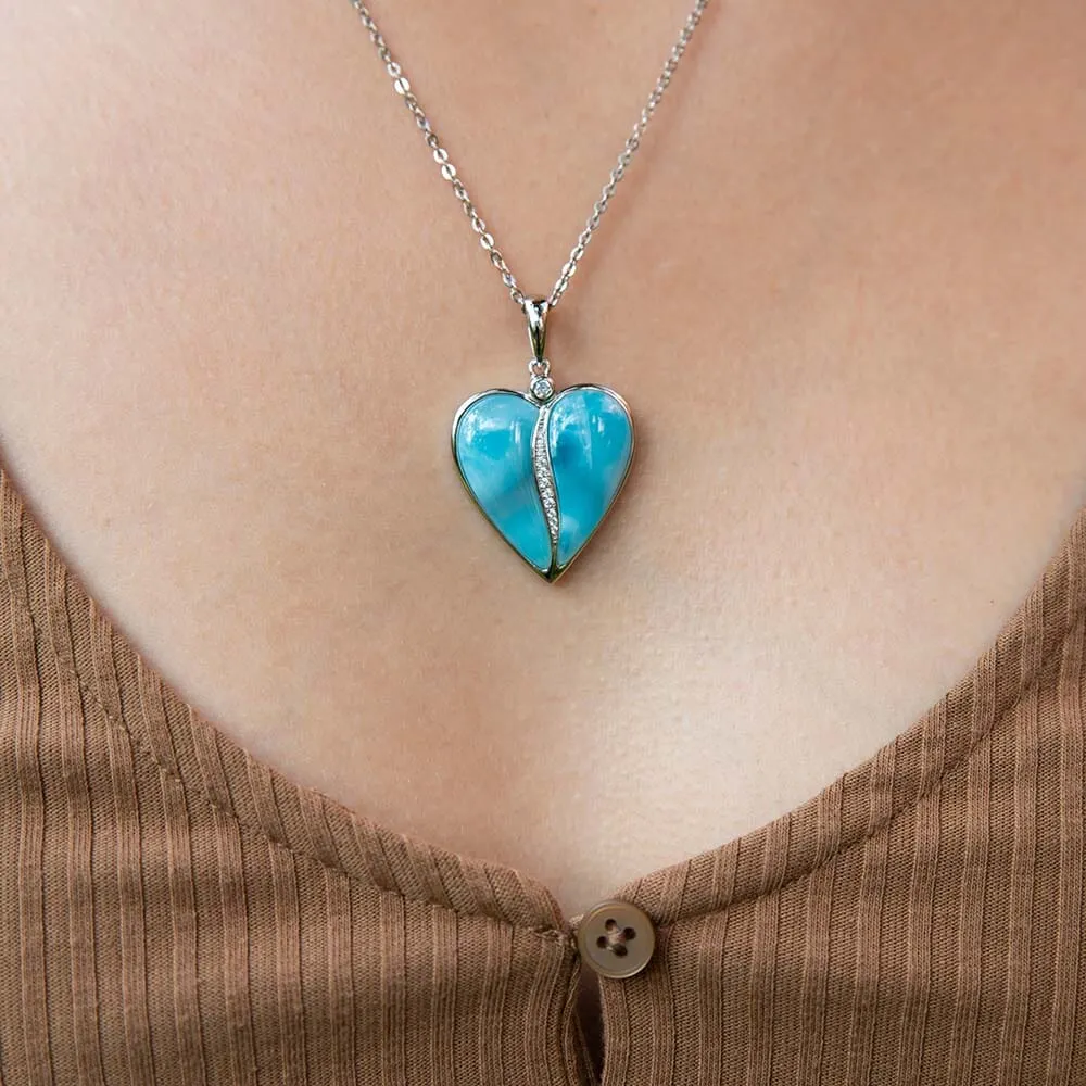 Larimar Hanalei Heart Pendant