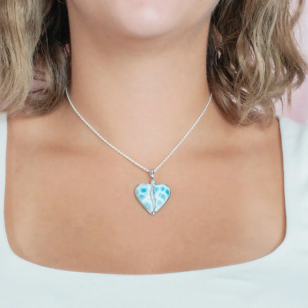 Larimar Hanalei Heart Pendant