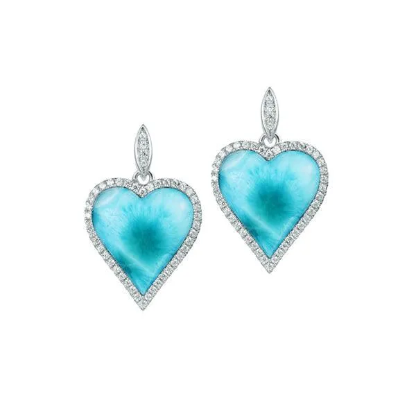 Larimar Ku’u Heart Earrings