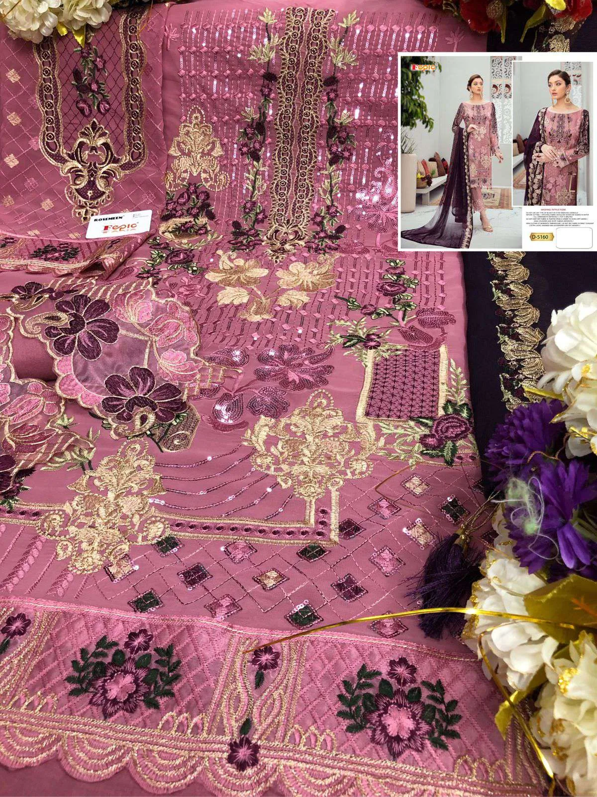 Lavender Stylish Embroidered Pakistani Style Suit