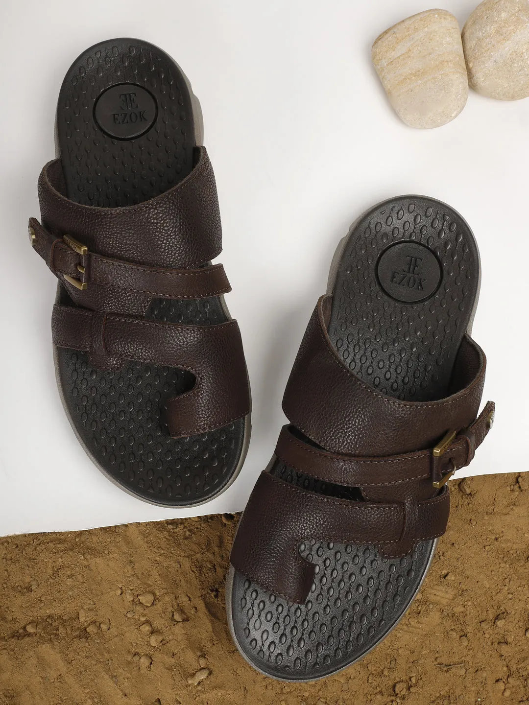 Leather sandal for men (brown)