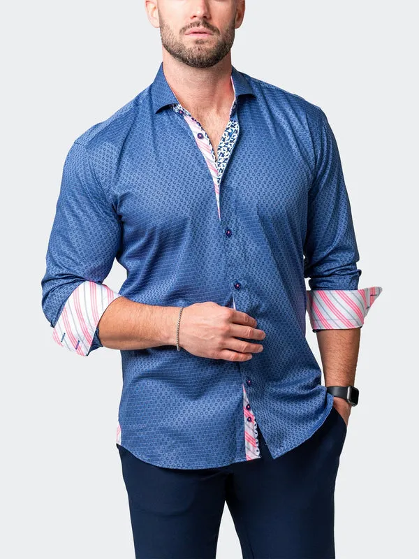 Maceoo Stretch Shirt | Einstein Goal Blue