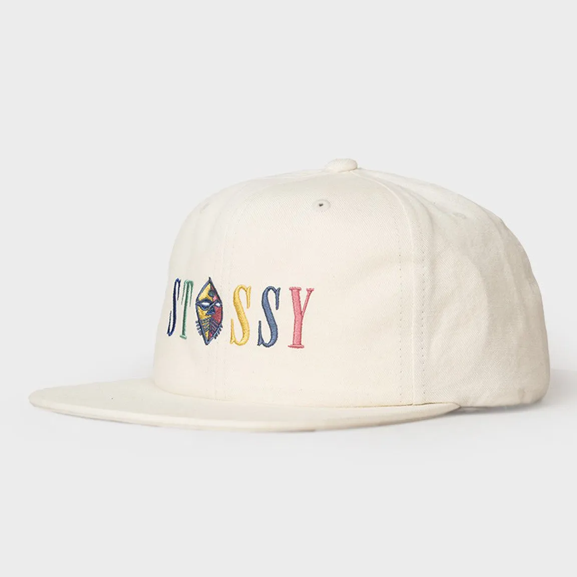 Mask Logo Strapback Mens Hat - White