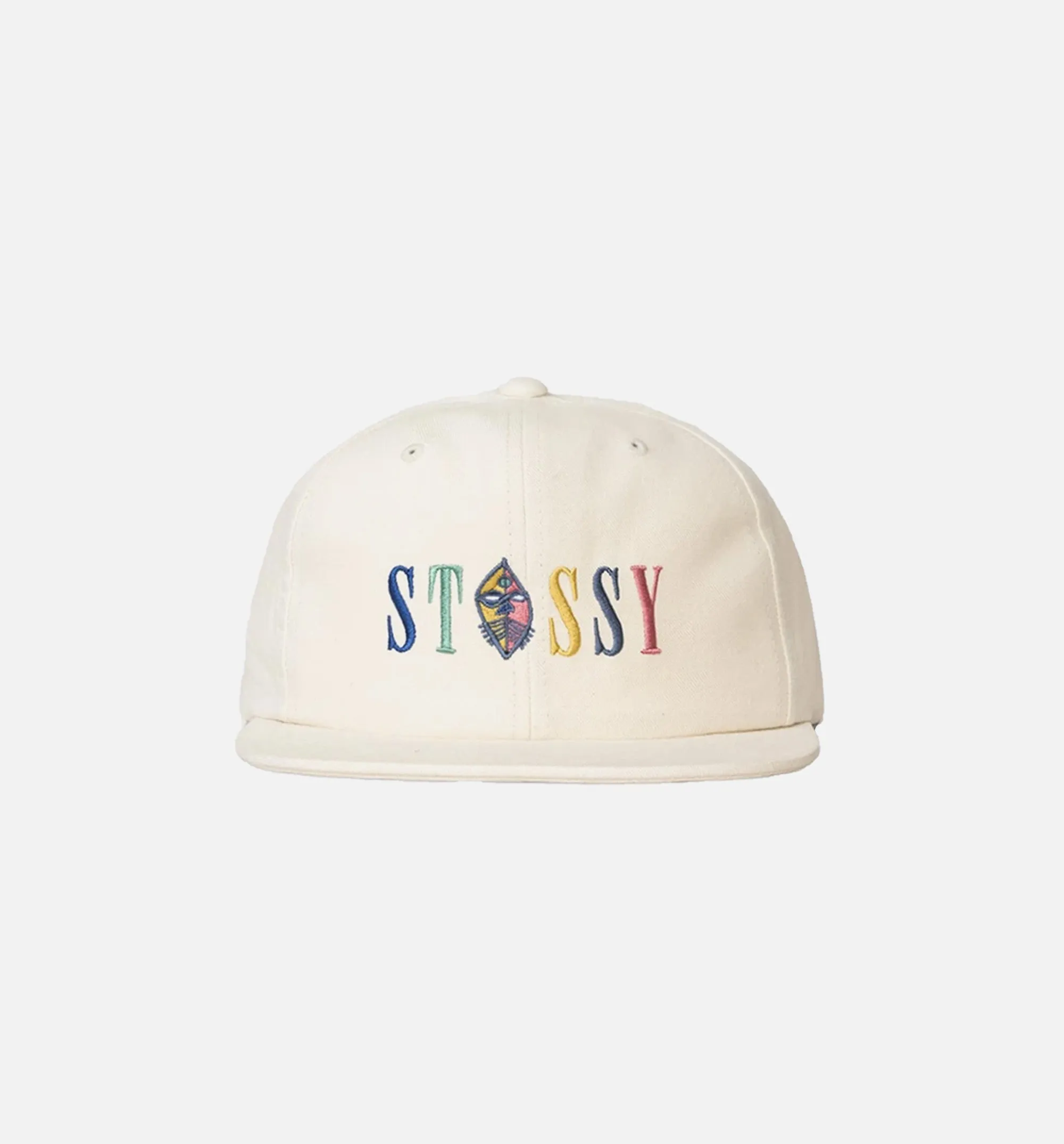 Mask Logo Strapback Mens Hat - White