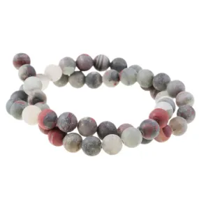 MATTE African Bloodstone 8mm Round - 15-16 Inch