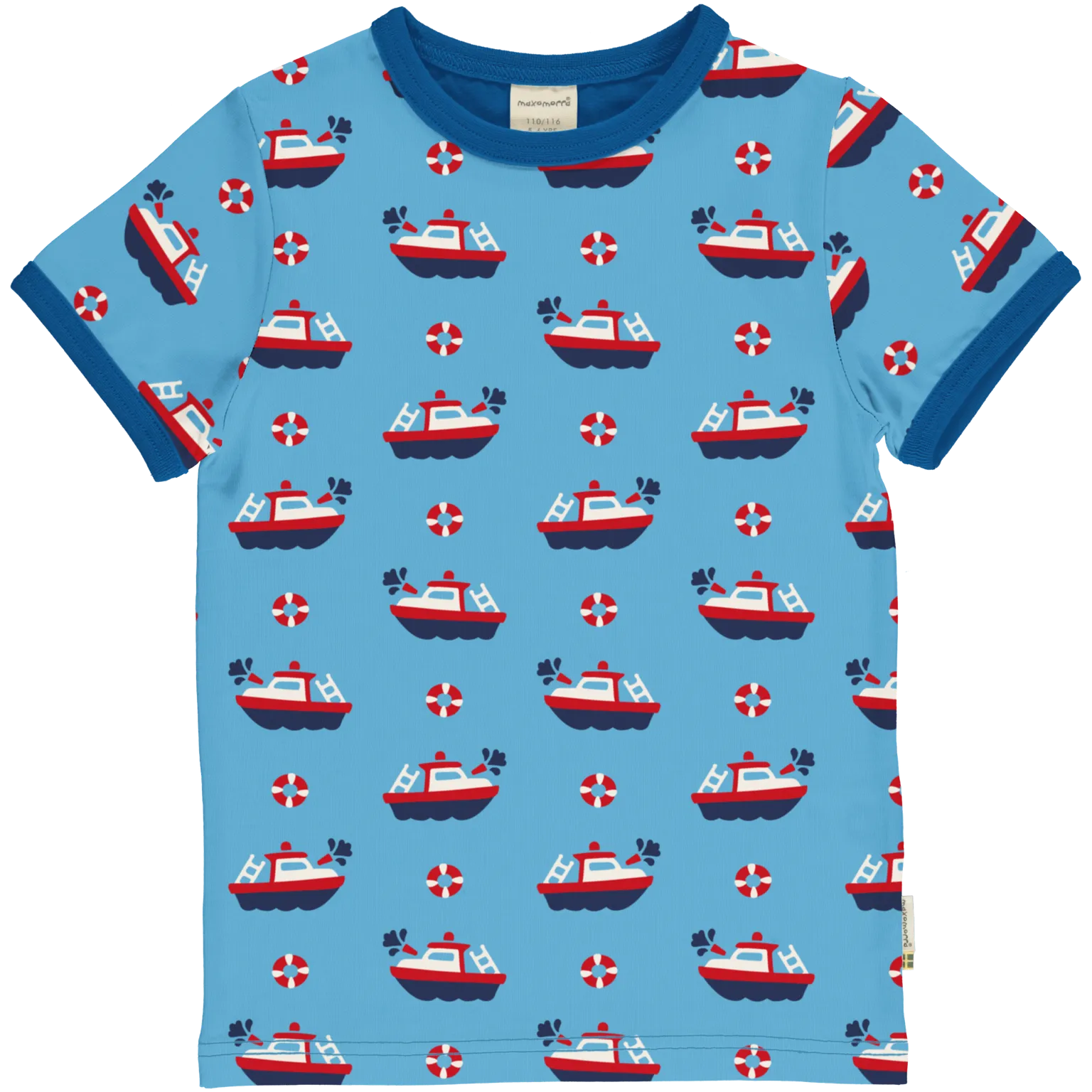 Maxomorra Fireboat Organic Cotton Printed Short Sleeved Top