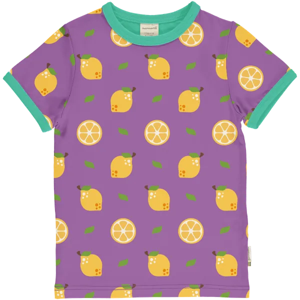 Maxomorra Lemon Organic Cotton Printed Short Sleeved Top