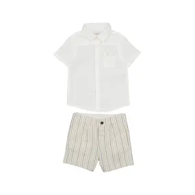 Mayoral Baby Dressy Linen Short Set_ Beige 1295-19