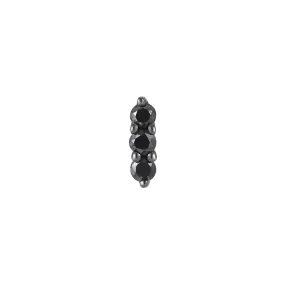 Mishka Prong 3 - Black Diamond   Rhodium - Threadless End