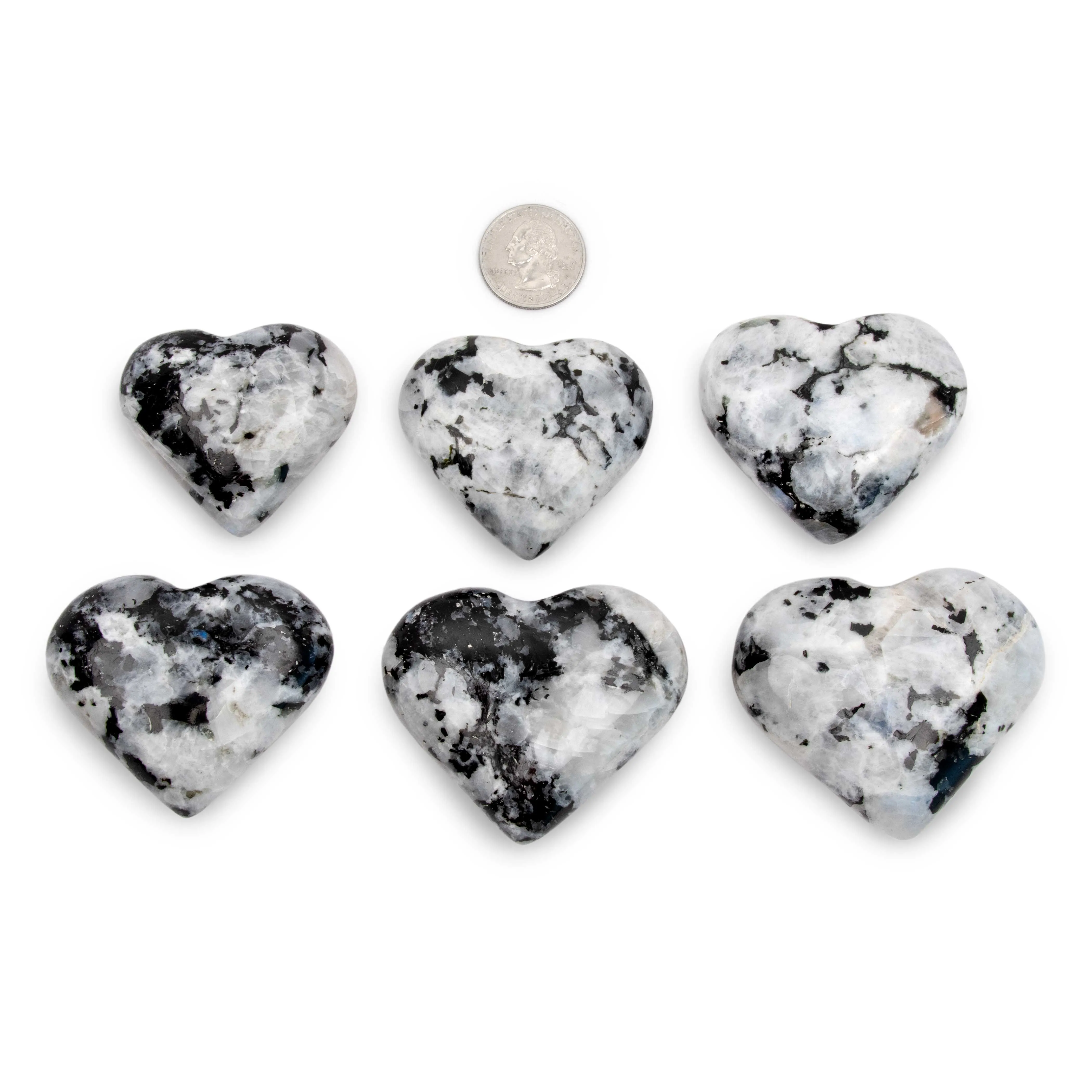 Moonstone - Rainbow, Blue Flash, Hearts