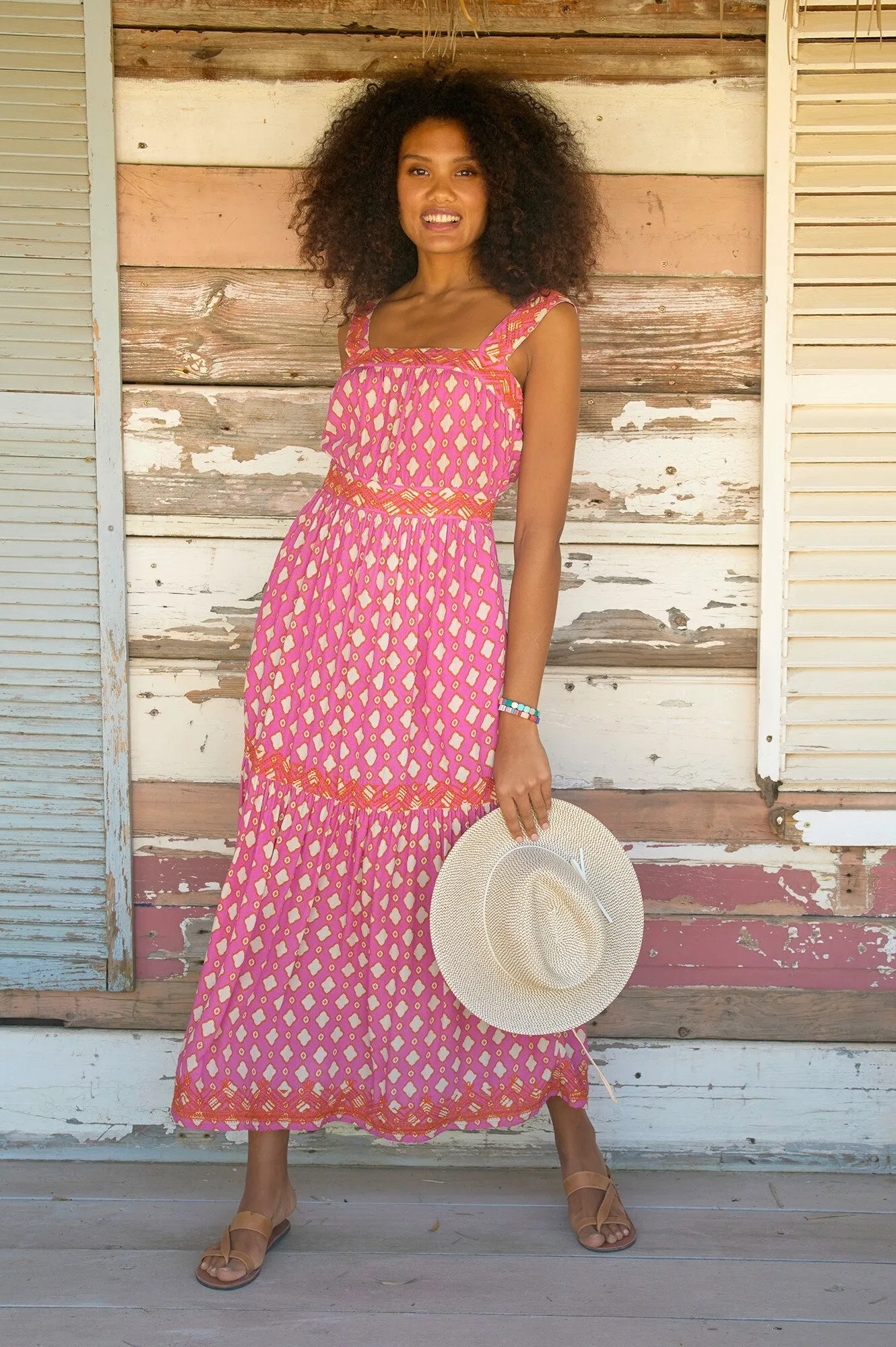 Natalie Dress | Pink/Orange