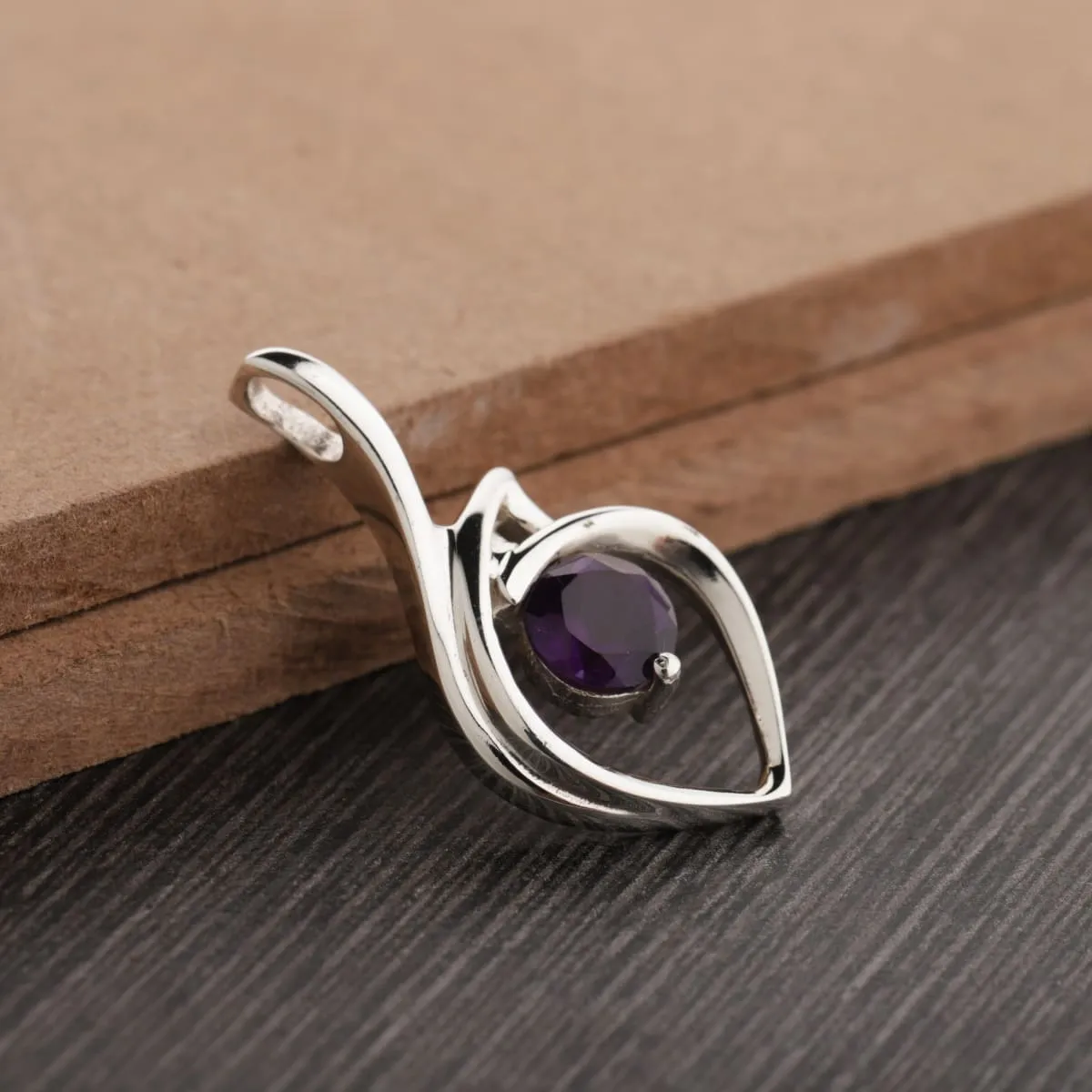 Natural Amethyst Pendant-Round Amethyst Pendant