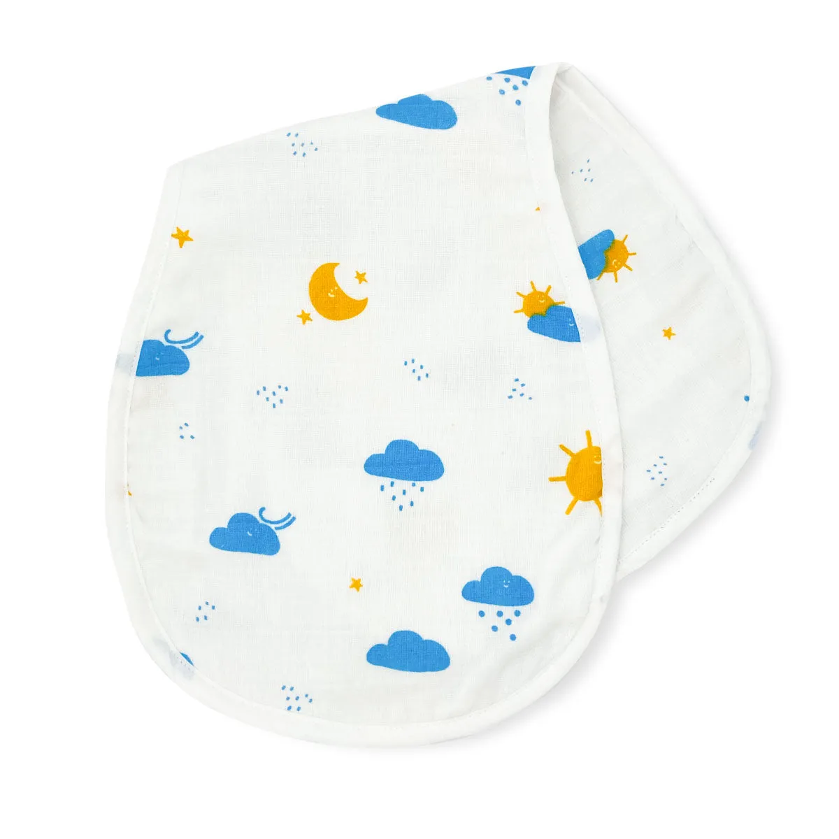 Organic Muslin - Reversible Burp Cloth -Cloud