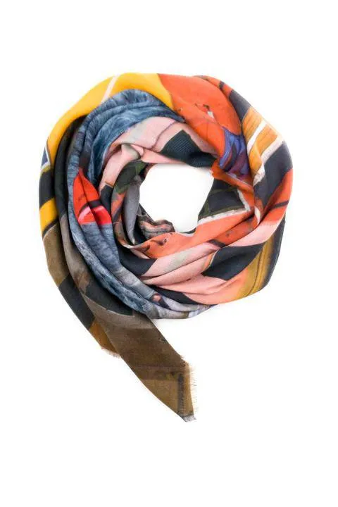 Oversized Square Italian Cashmere Blend Scarf - Cinque Terre, Italy