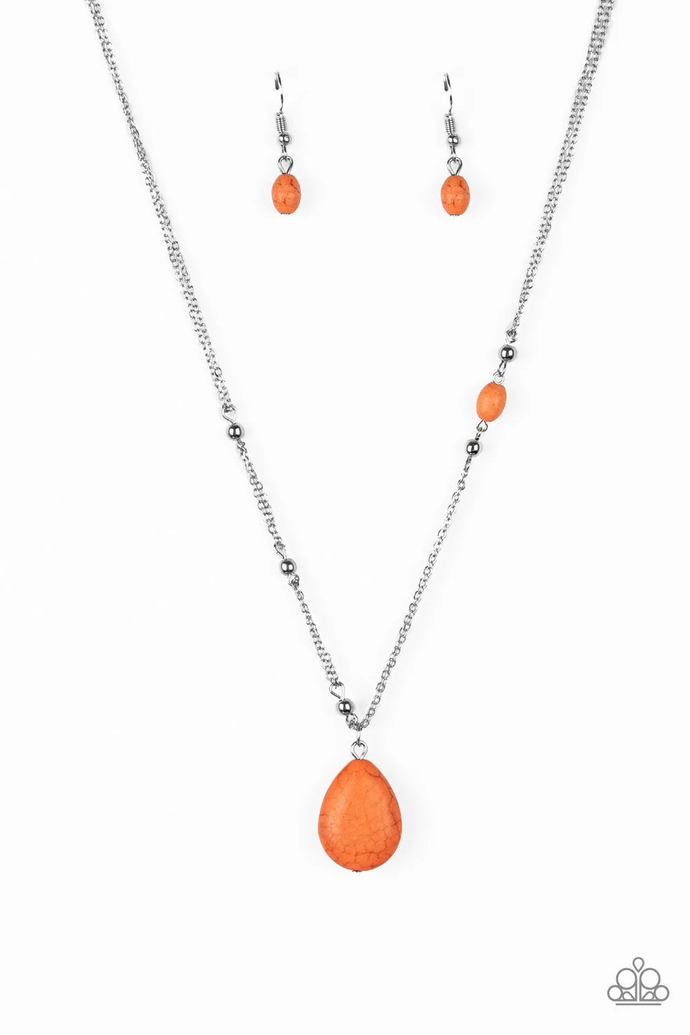 Paparazzi Necklace ~ Peaceful Prairies - Orange