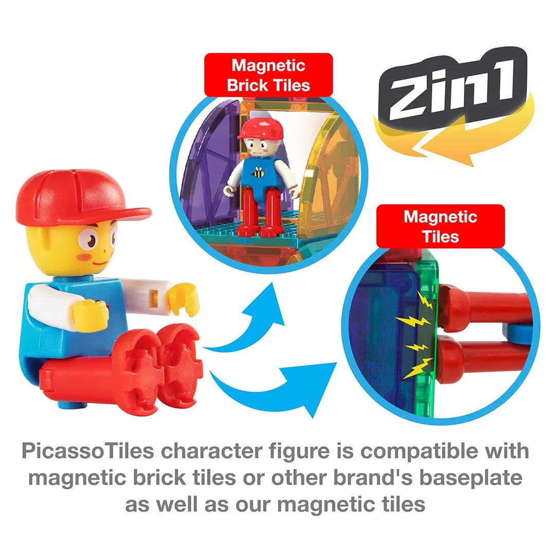 PicassoTiles 333pc Magnetic Tiles and Bricks Combo Children's Play Set