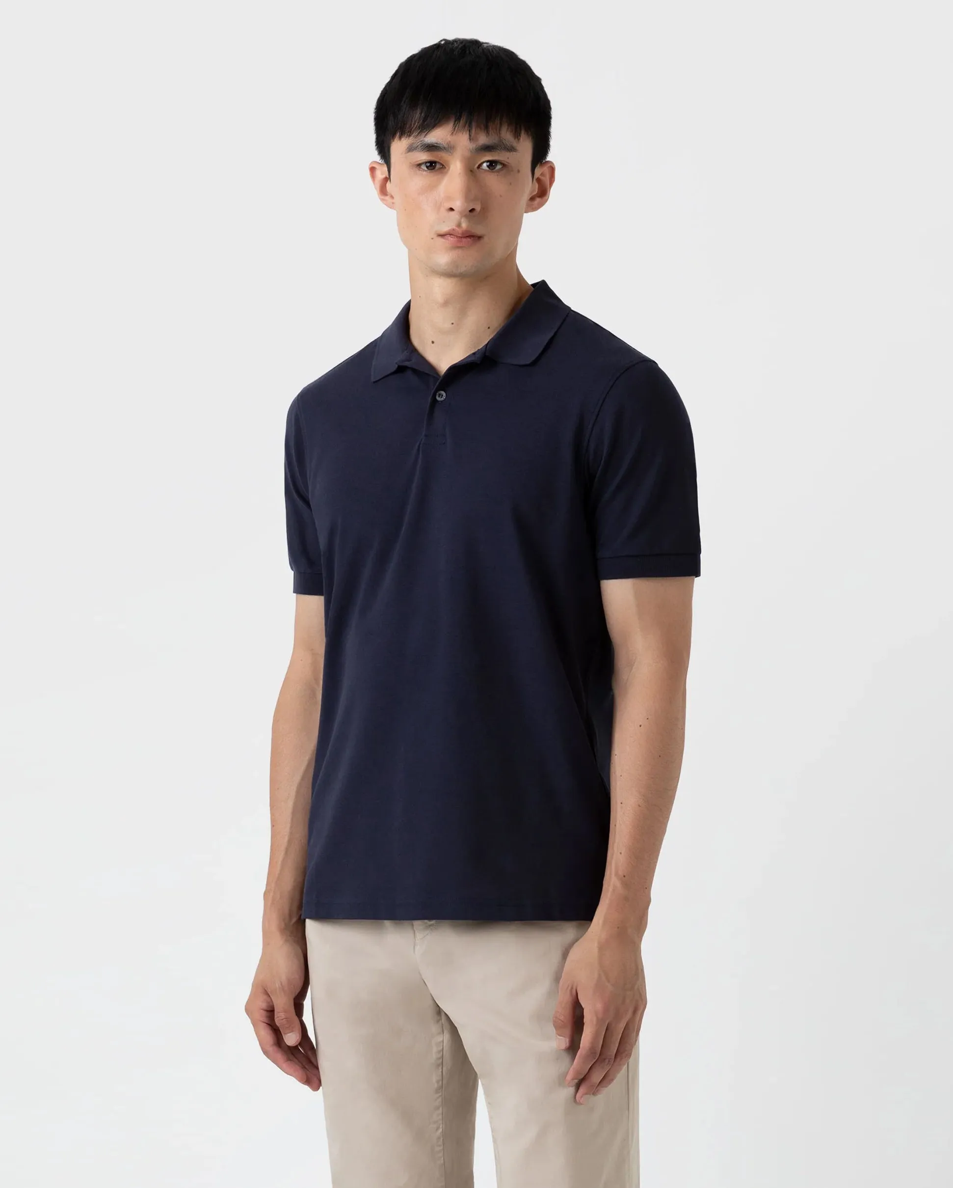 PIQUE POLO SHIRT / NAVY