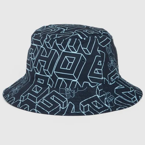 Psycho Bunny Dayton Reversible Bucket Hat (Navy) B6A213Y1HT