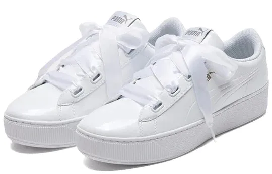 Puma women's wedge sneakers shoe Vikky Platform Ribbon 366419 02 white