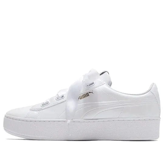 Puma women's wedge sneakers shoe Vikky Platform Ribbon 366419 02 white