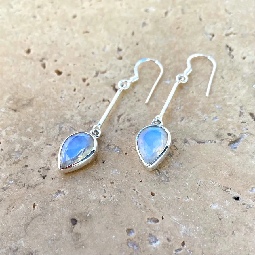 Rainbow Moonstone Earrings - Anika