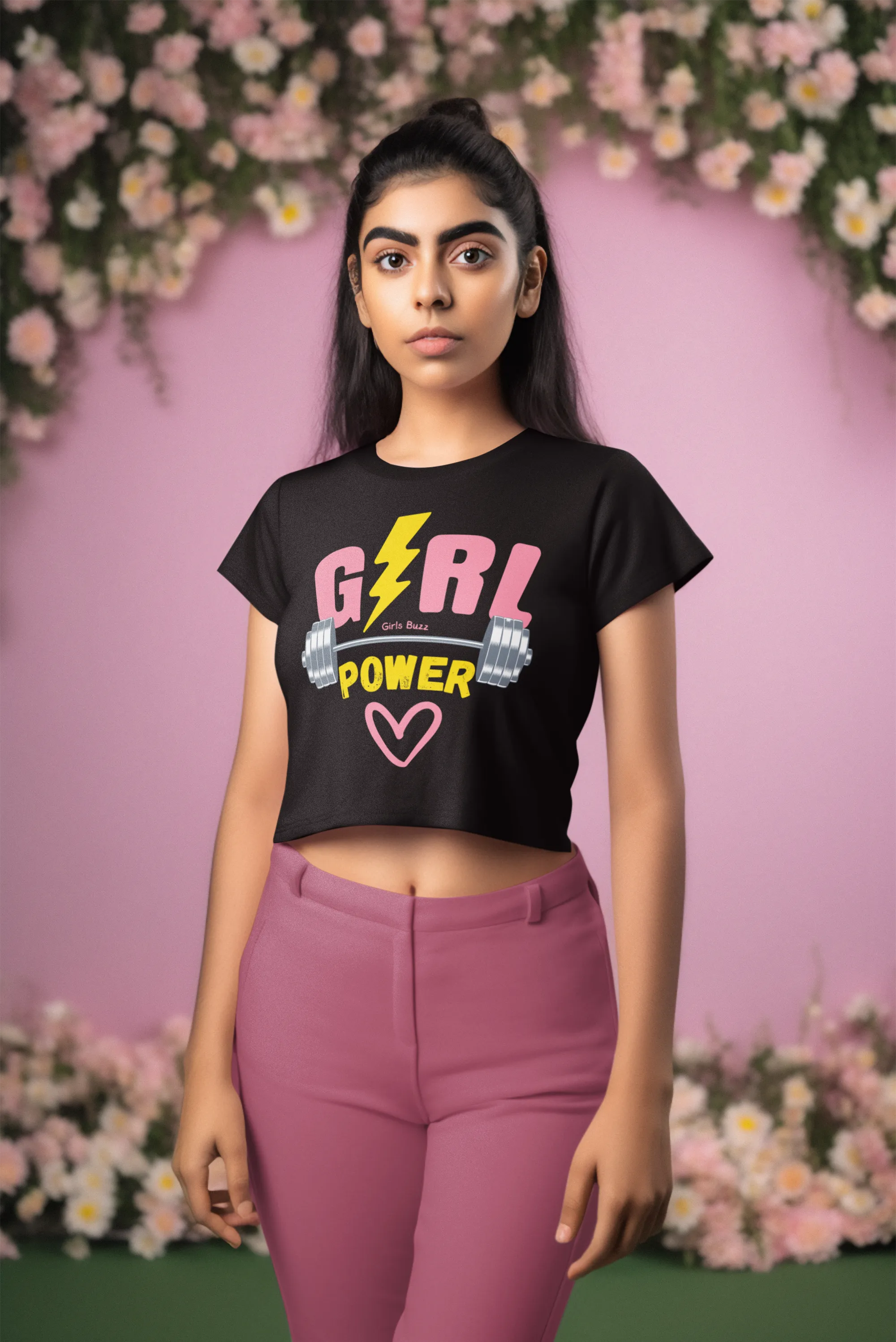 Regular Fit Feminist Women Cotton Crop Top - Girl Power