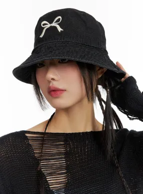 Ribbon Embroidered Bucket Hat IF421