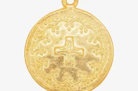 Round Cross Pendant Wholesale 14K Gold, Solid 14K Gold, G215