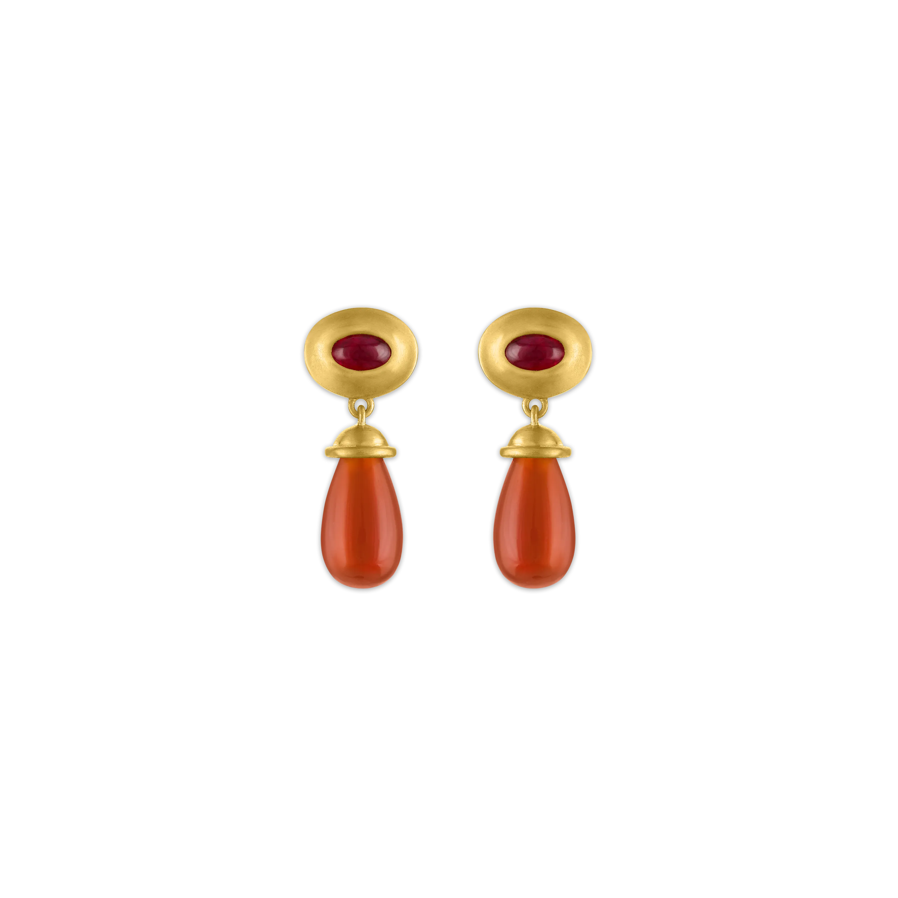 Ruby and Carnelian Alabastra Earrings