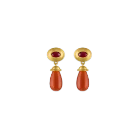 Ruby and Carnelian Alabastra Earrings