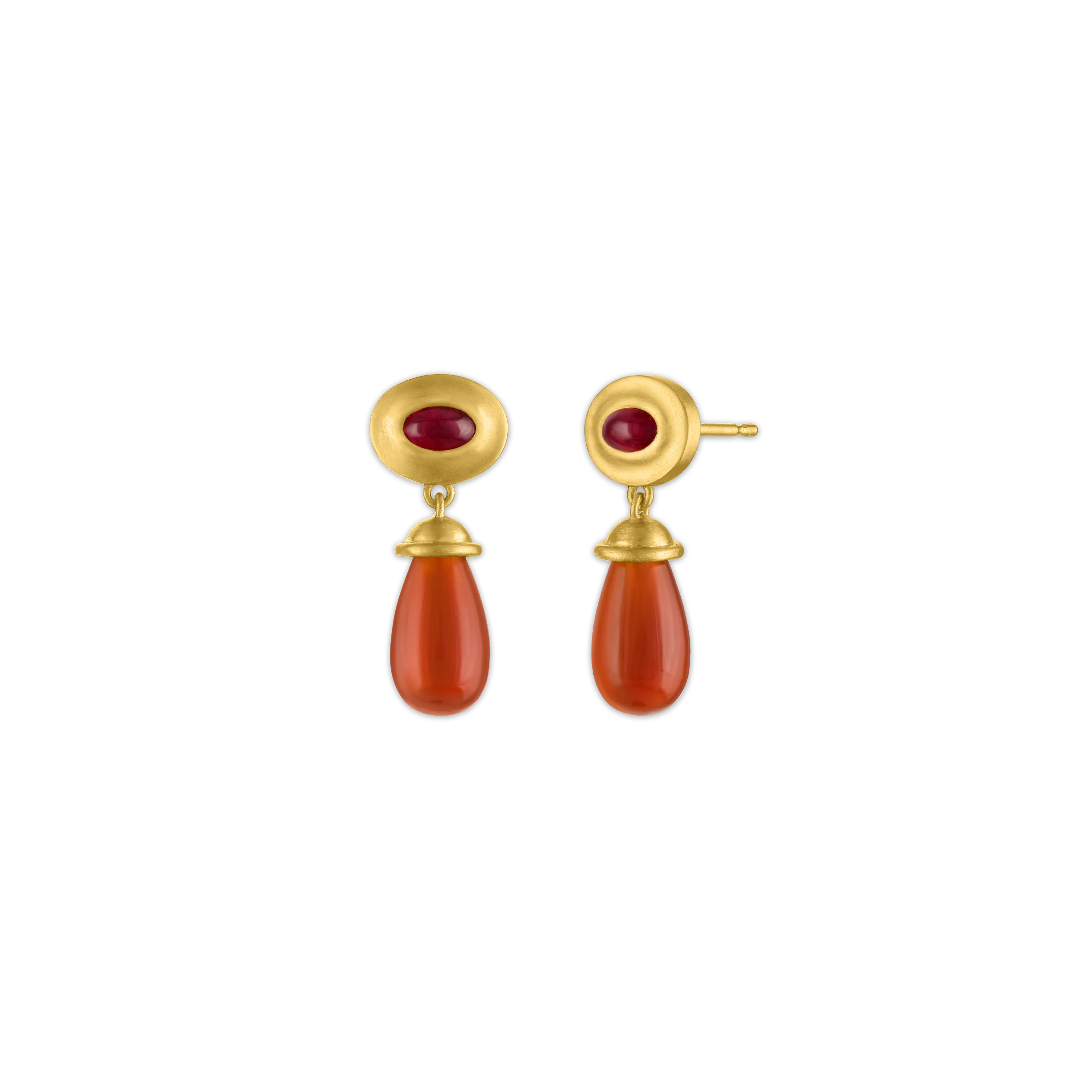 Ruby and Carnelian Alabastra Earrings