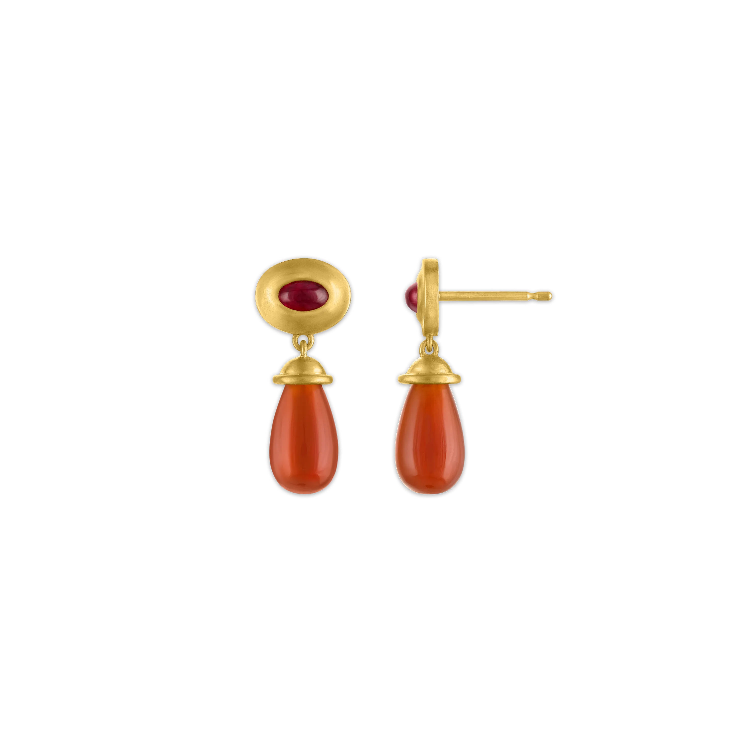 Ruby and Carnelian Alabastra Earrings