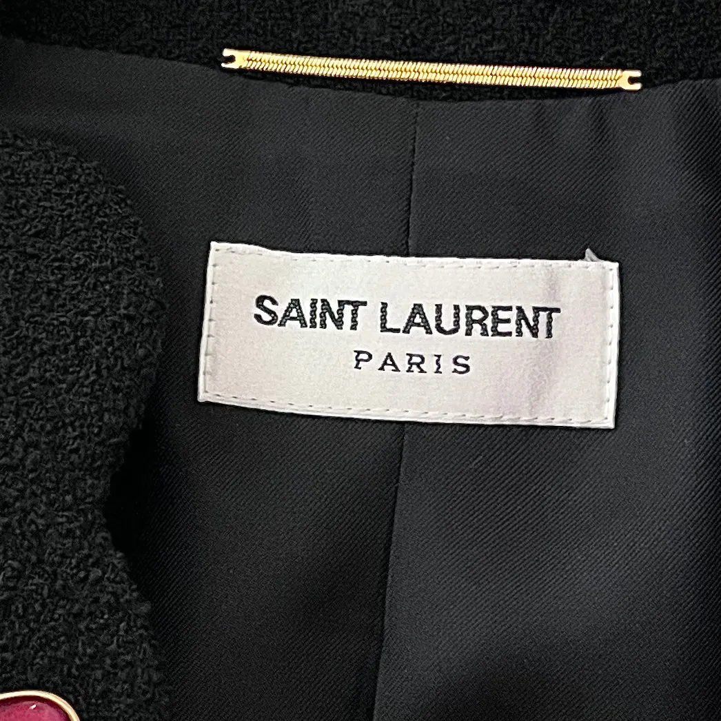 Saint Laurent Cropped wool-blend bouclé jacket