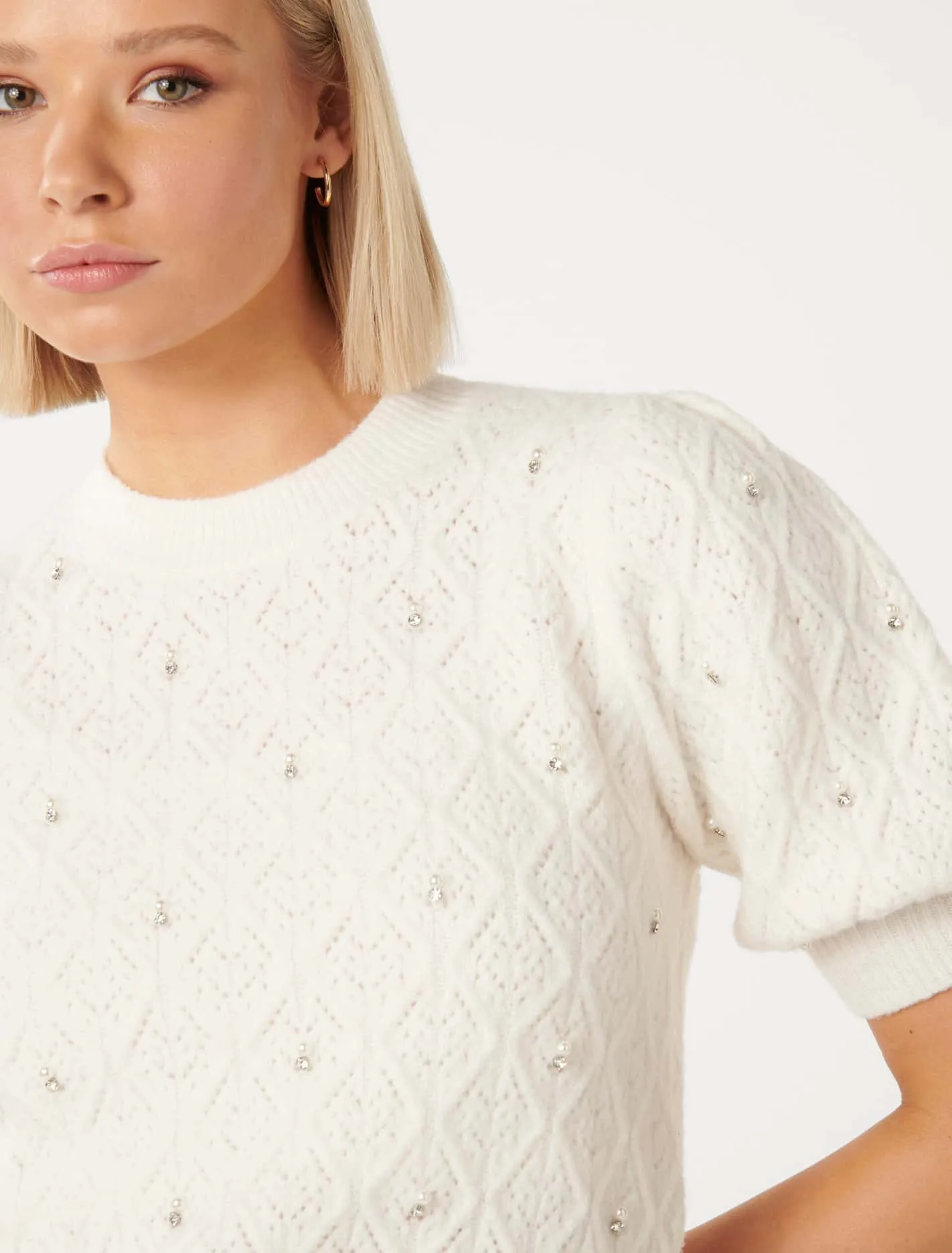 Sierra Embellished Sleeve Knit T-shirt