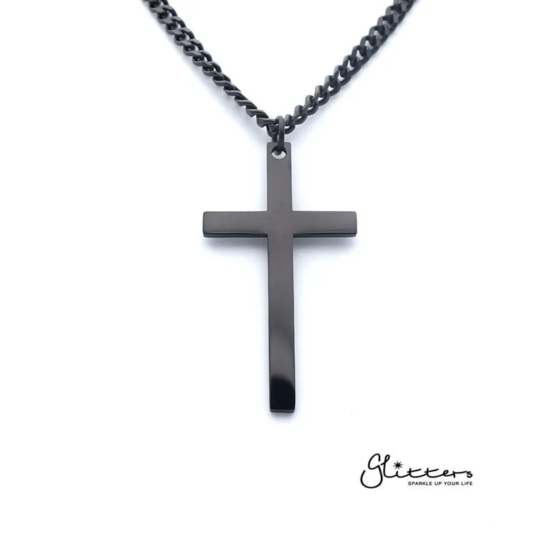 Stainless Steel Plain Cross Necklaces - Silver | Gold | Black