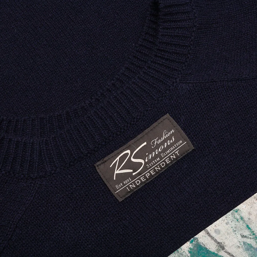 Sweater with Patches - Dark Navy