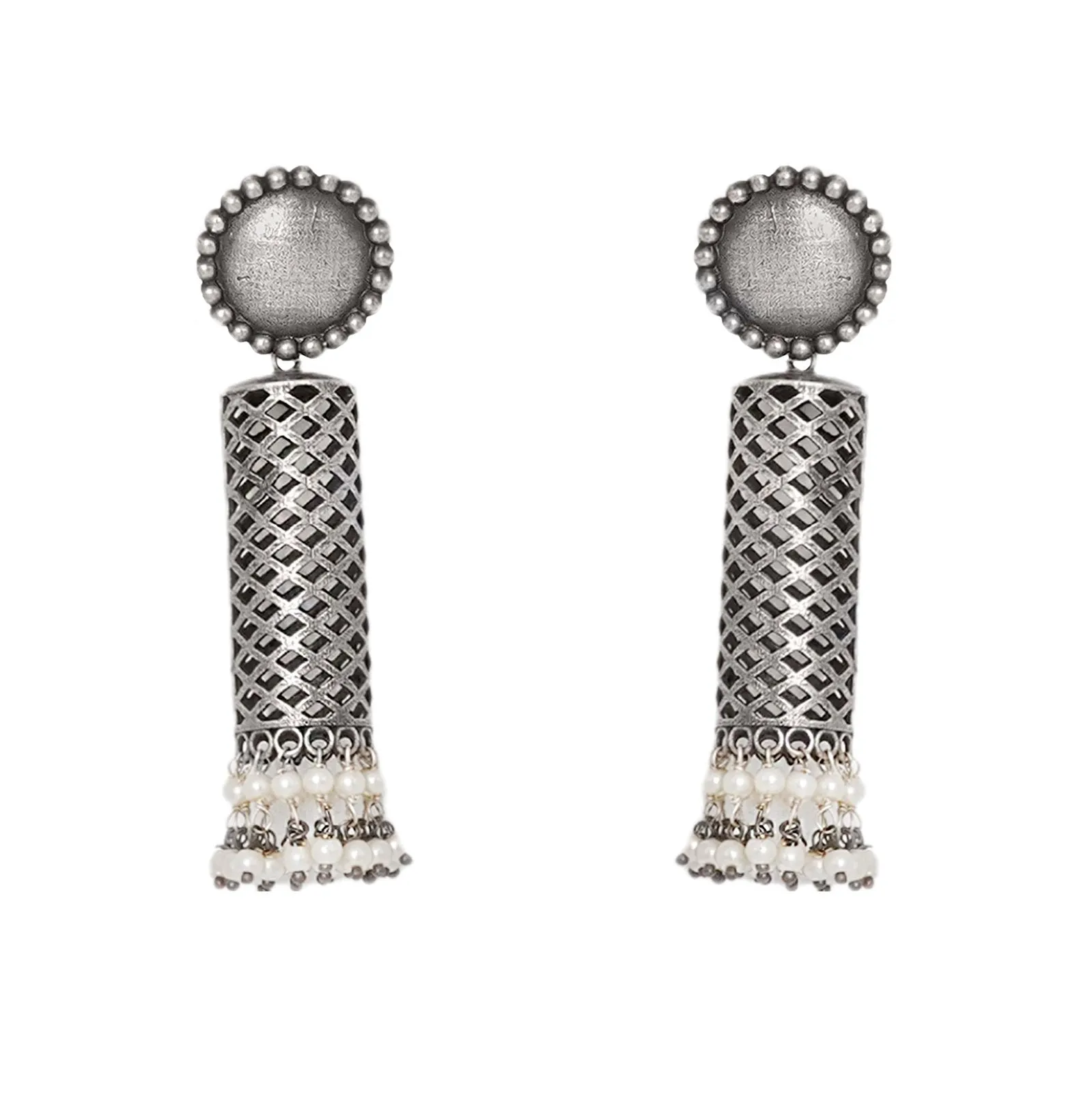 Teejh Qushi Silver Oxidised Earrings